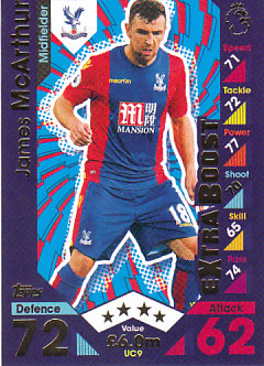 James McArthur Crystal Palace 2016/17 Topps Match Attax Extra Update Card #UC9